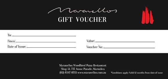 Gift Voucher at Maranellos Maroubra